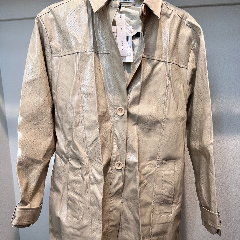 4th & Reckless Lennon Stone Longline Patent Jacket